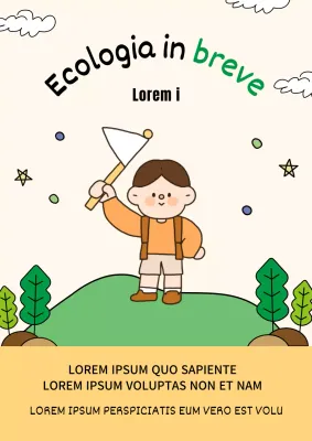 Simpatiche illustrazioni su sfondo beige avorio Lezioni di ecologia di facile comprensione