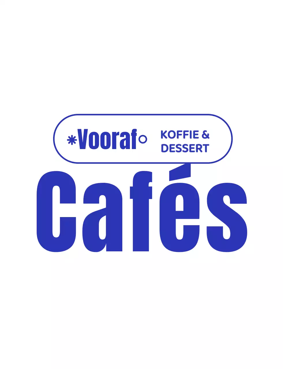 Marineblauw en wit leuk kop karakter koffie shop logo stijl