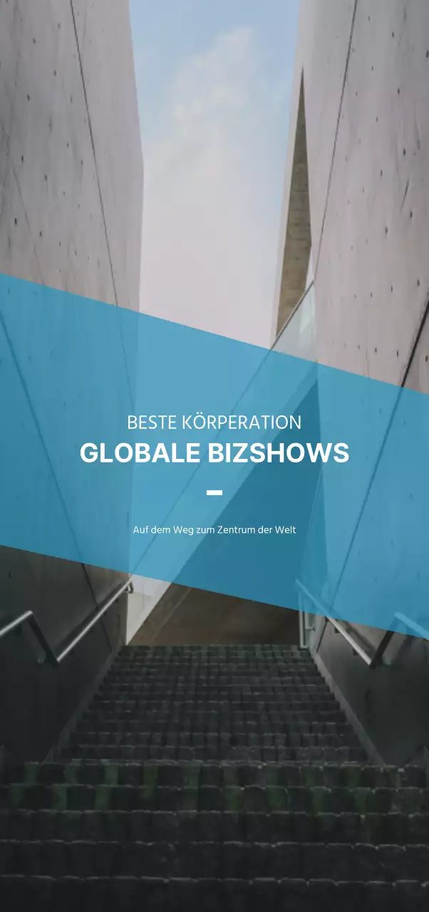 Geschäftsinformationen in blauen Formen