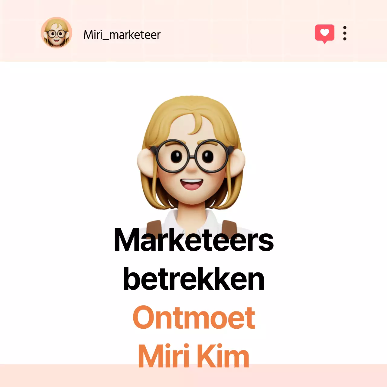 Kitscherige social media profiel bio in oranje en roze