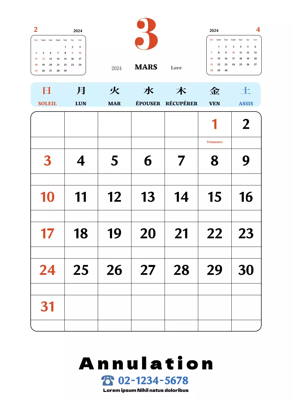 Sous-verres rétro rouges et bleus calendrier de la mémoire