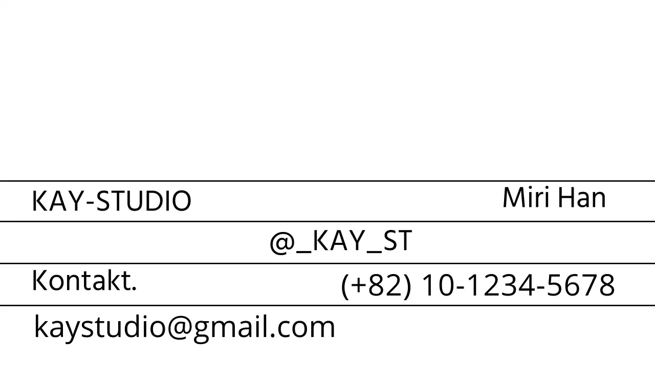 Visitenkarte eines Designstudios mit geometrischen Formen auf schwarzem Hintergrund