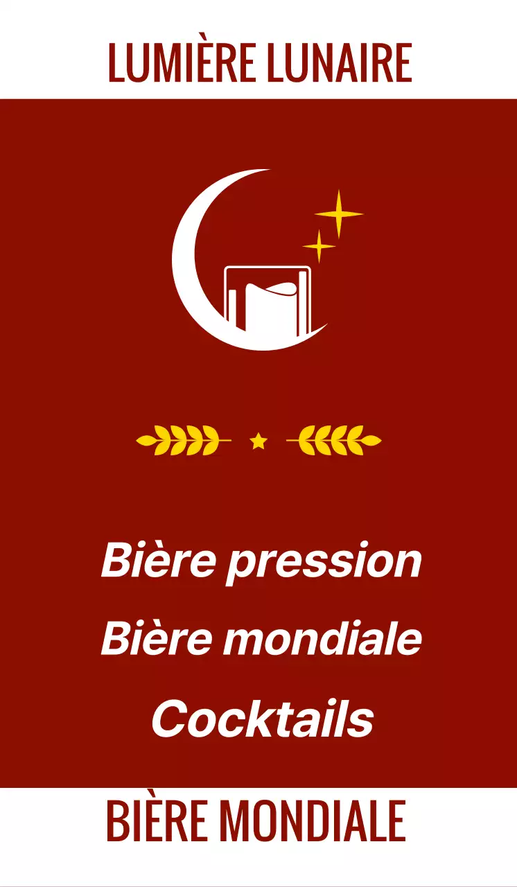 Photos et logo d'un pub émotionnel avec vin et bière blanche