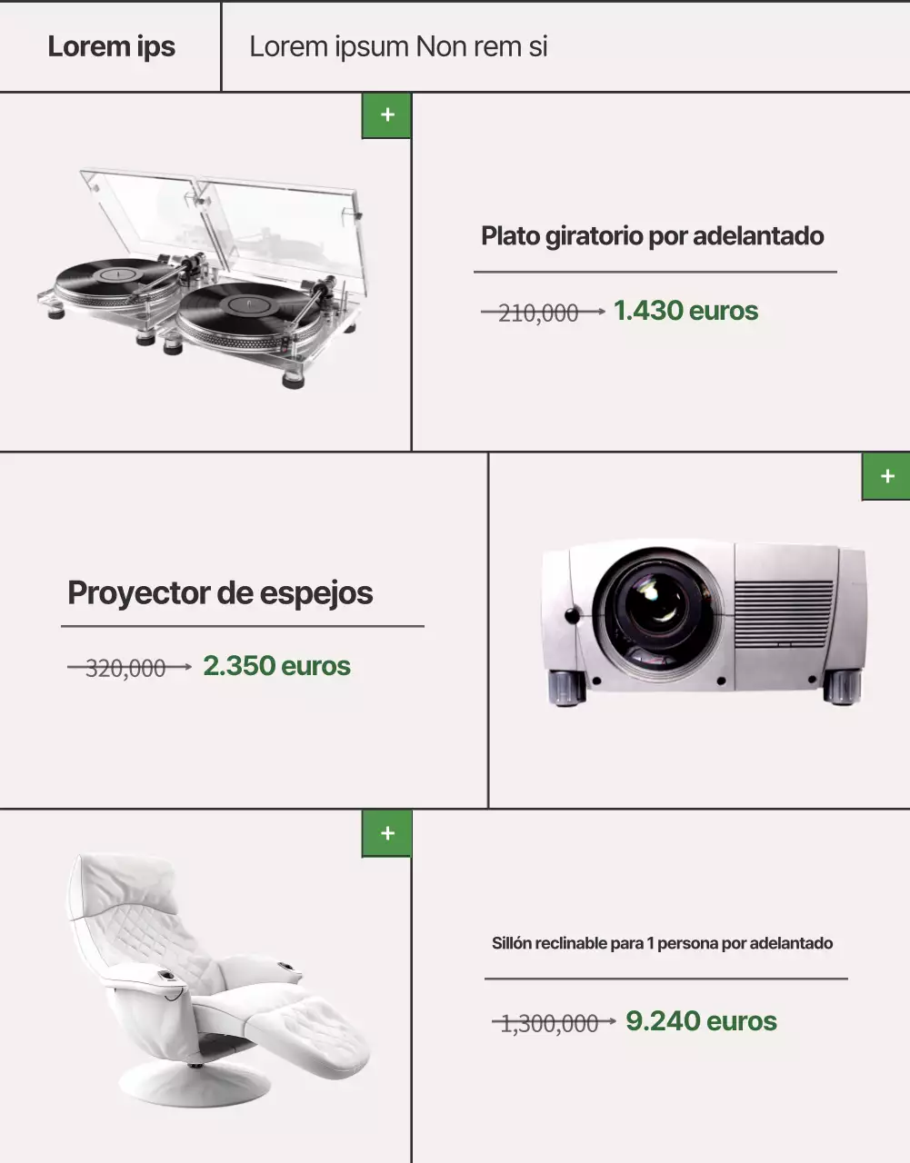 Muebles de verano en beige y verde