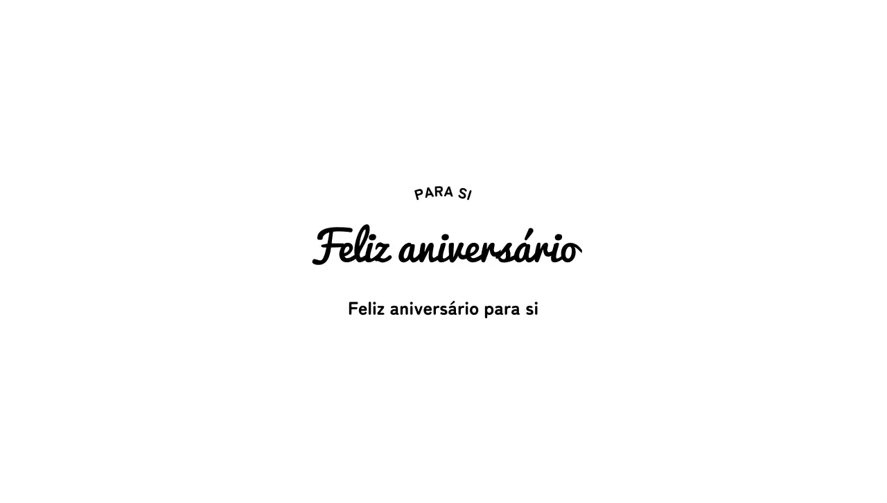 Conjunto de envelopes para cartões de aniversário com letra cursiva arredondada