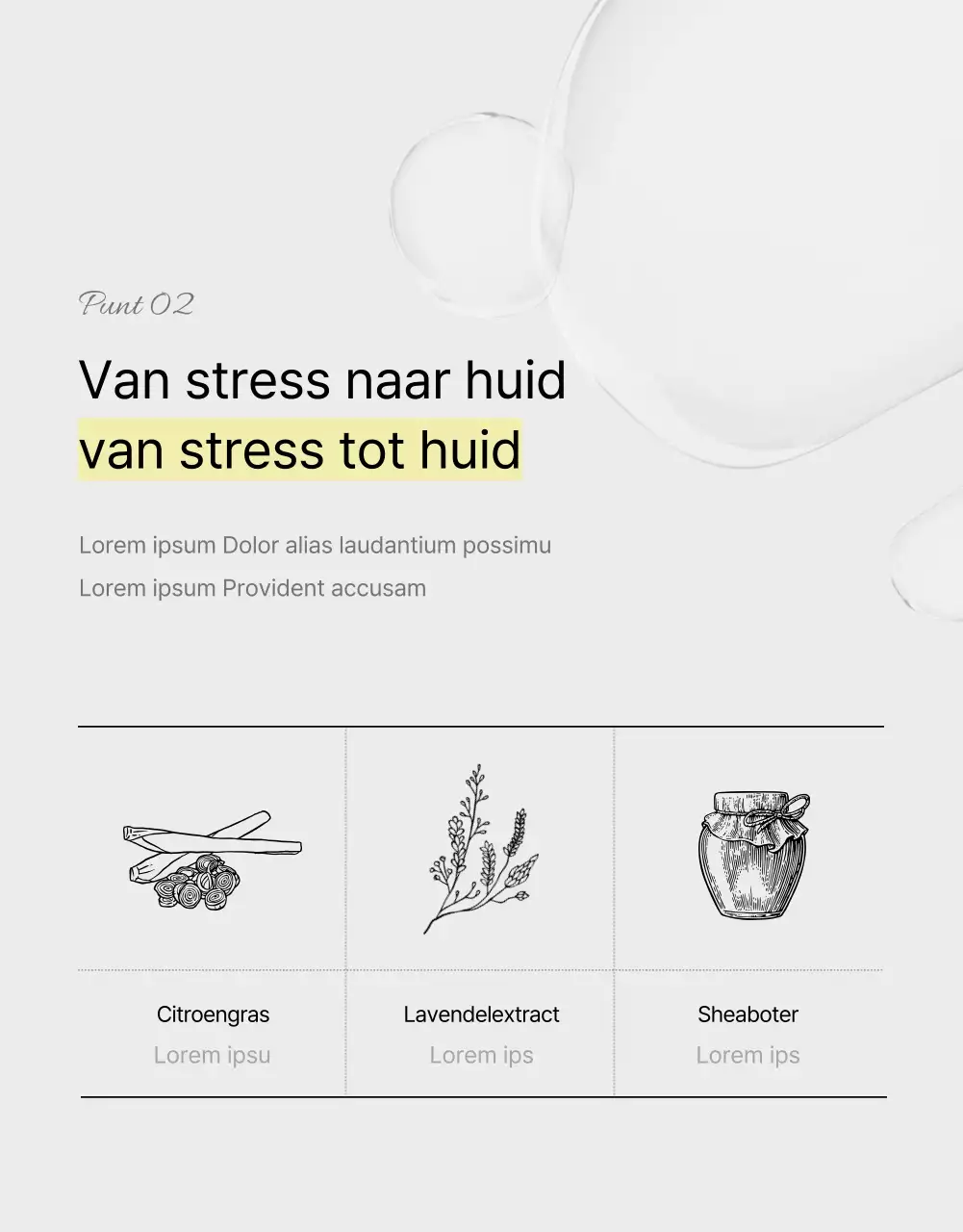 Natuurlijk ogende verkoopspagina voor badbommen met groene palmbomen