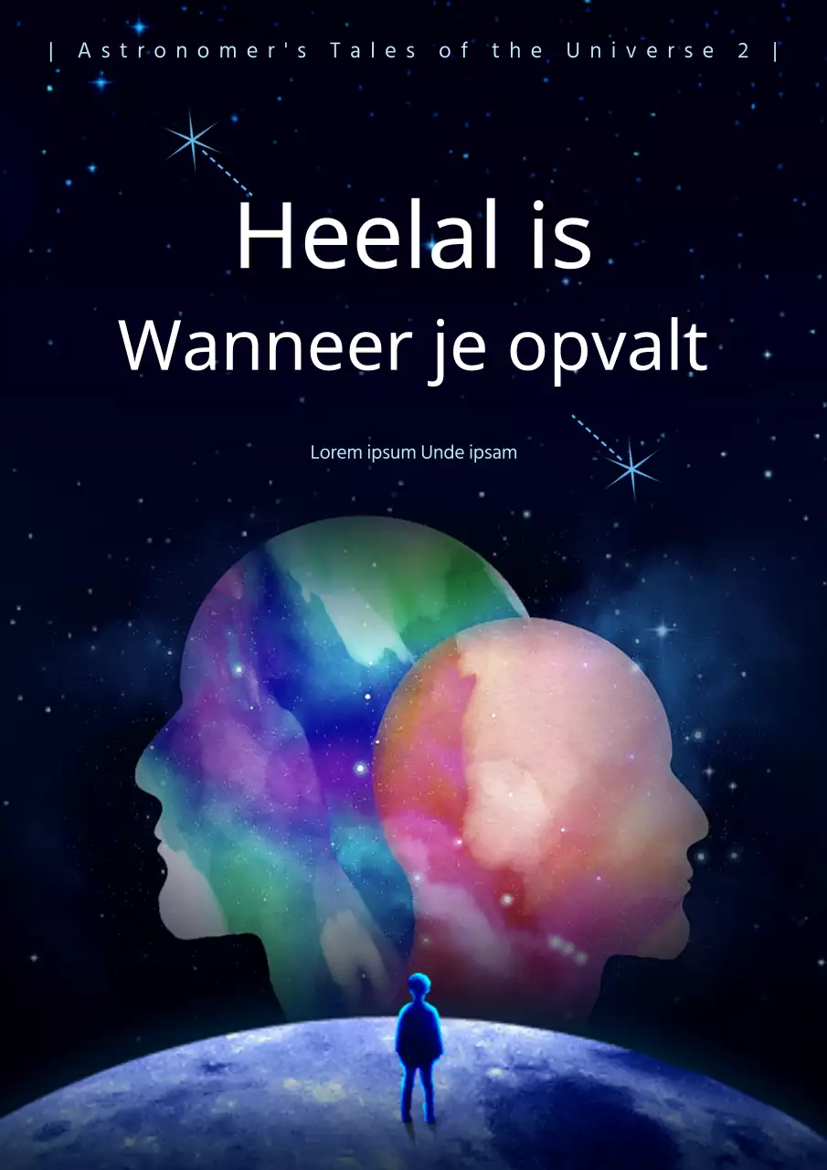 Astronomie met marineblauwe en kleurrijke aquarelillustraties