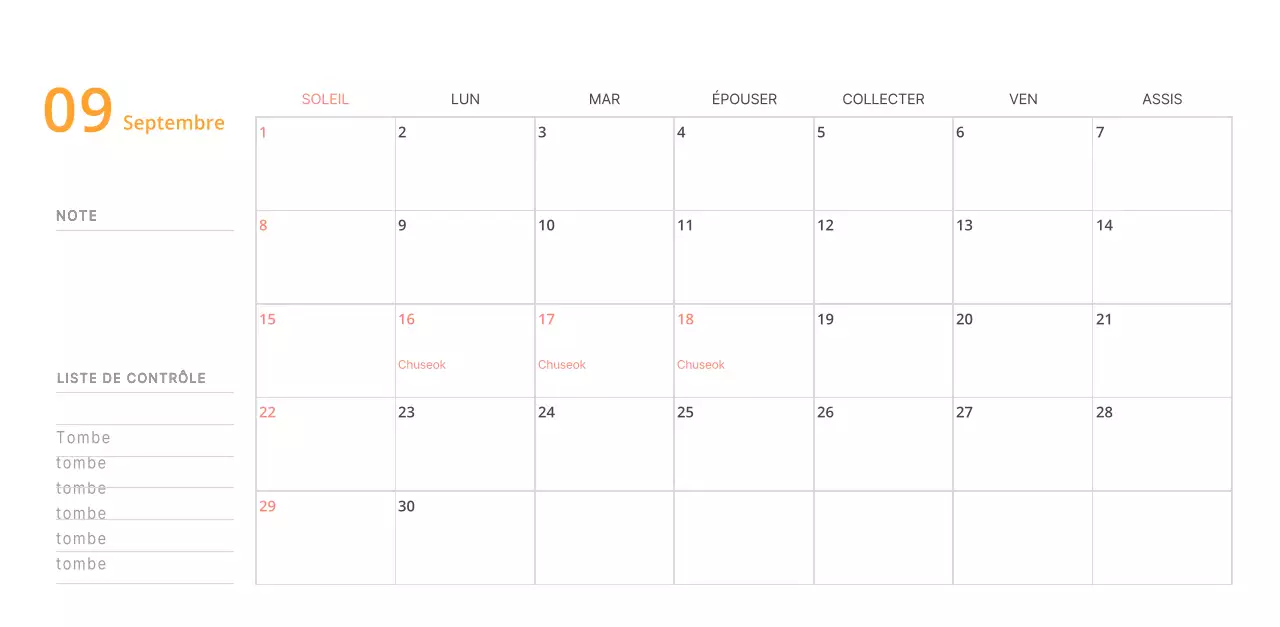 Calendrier de bureau illustré vert sur le thème de la famille