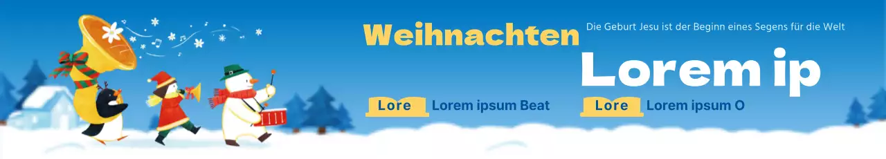 Hellblaues Schnee-Bibelschul-Weihnachtsbanner