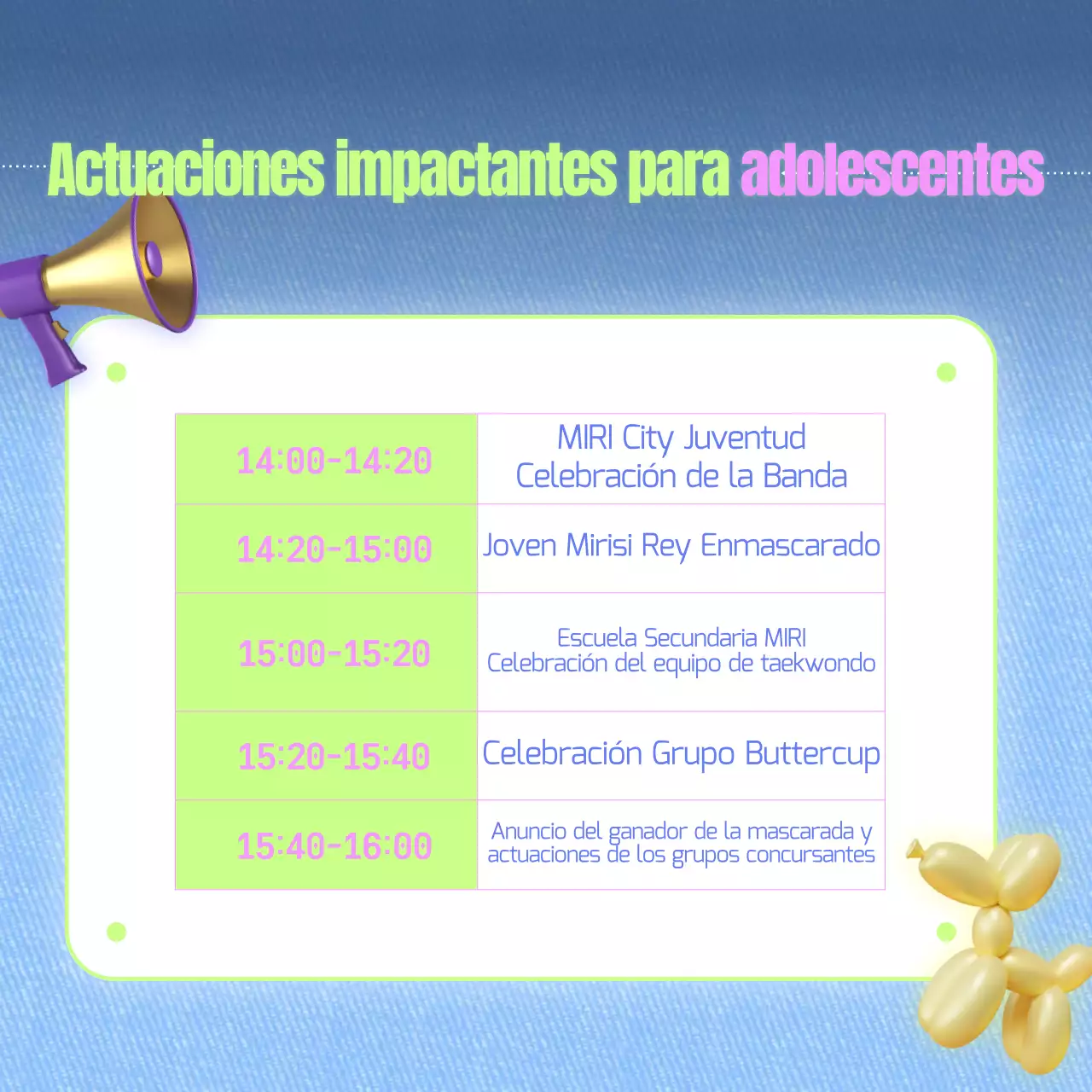 Promocione su festival con un concepto colorido y divertido