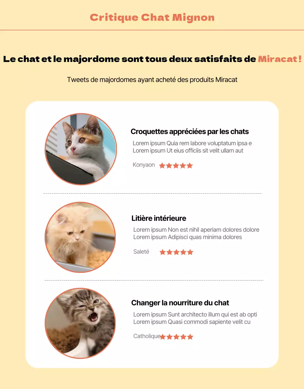 Illustrations mignonnes en orange et jaune en vente pour les chats
