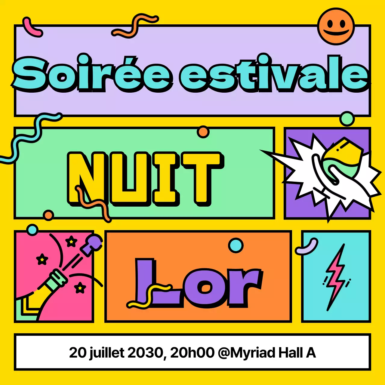 Alertes de fête pop-art kitsch