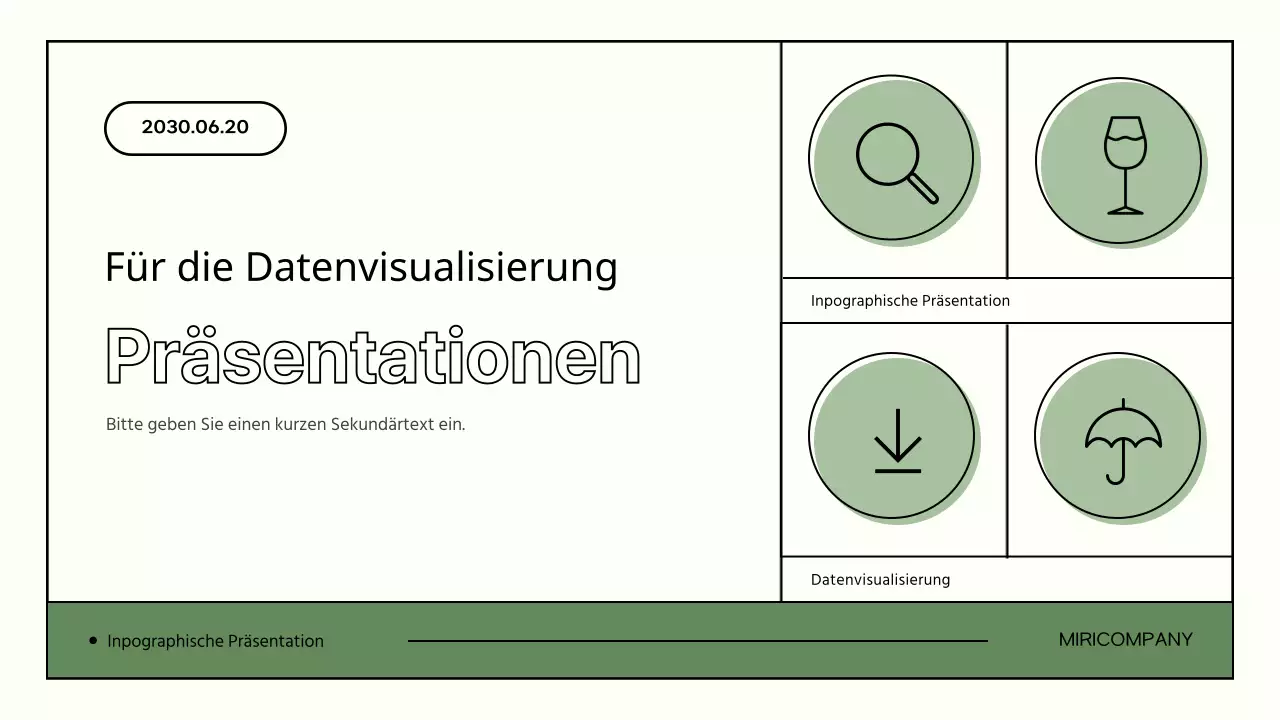 Einfache Formen in grün und beige Business-Infografik Präsentation