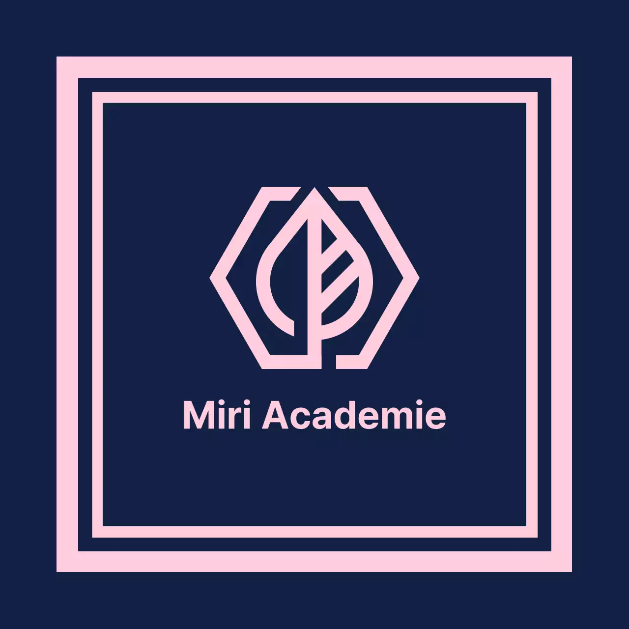 Gakuen Academy Valkyrie op een marineblauwe achtergrond met een roze randlijn