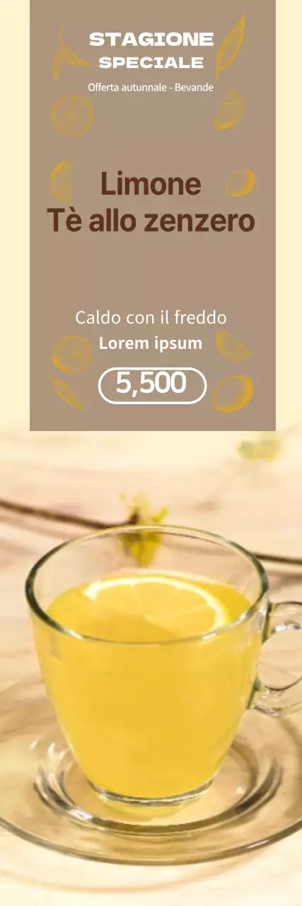 Promuovete il menu stagionale del vostro bar con una foto pulita e gialla