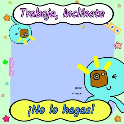 Un divertido garabato con un fondo verde claro y un personaje pulpo azul claro.