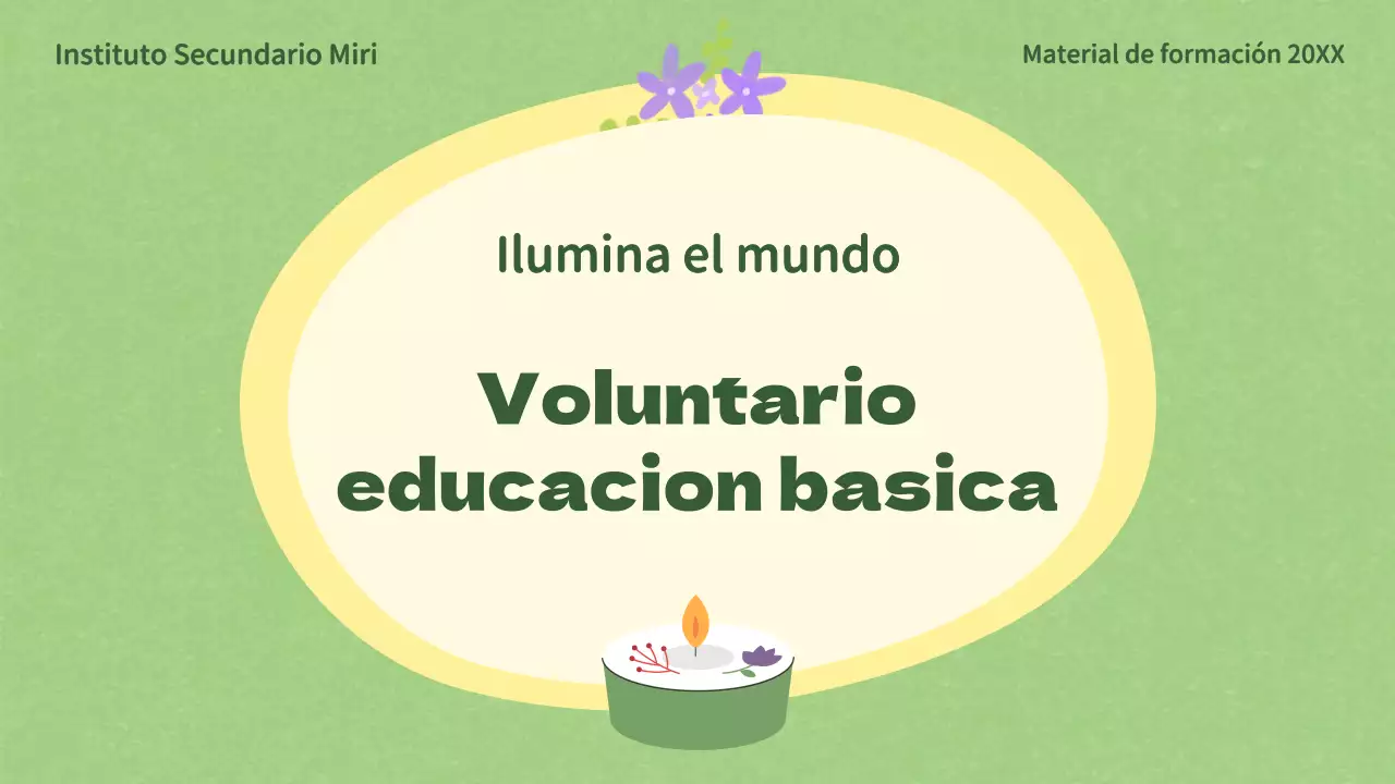 Materiales de formación de voluntarios verdes y amarillos para alumnos de enseñanza media