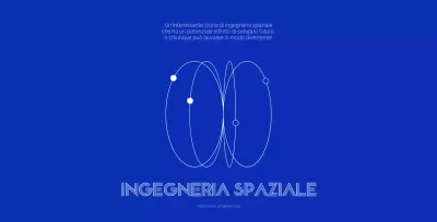 Concetto ingegneristico semplice e pulito in un nitido blu marino e bianco