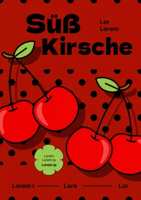 Förderung des Verkaufs von roten, kitschigen Kirschen
