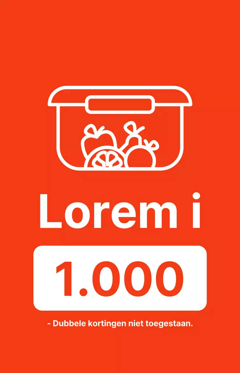 Promoot verpakkingskorting met contrasterende witte tekst op een rode achtergrond