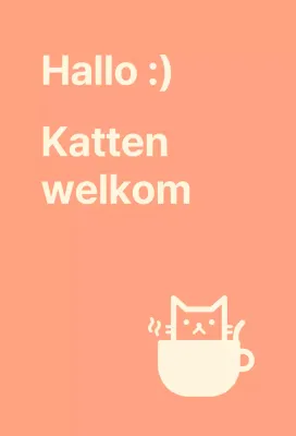 Kattencafé Valkyrie met katten op een roze roze achtergrond