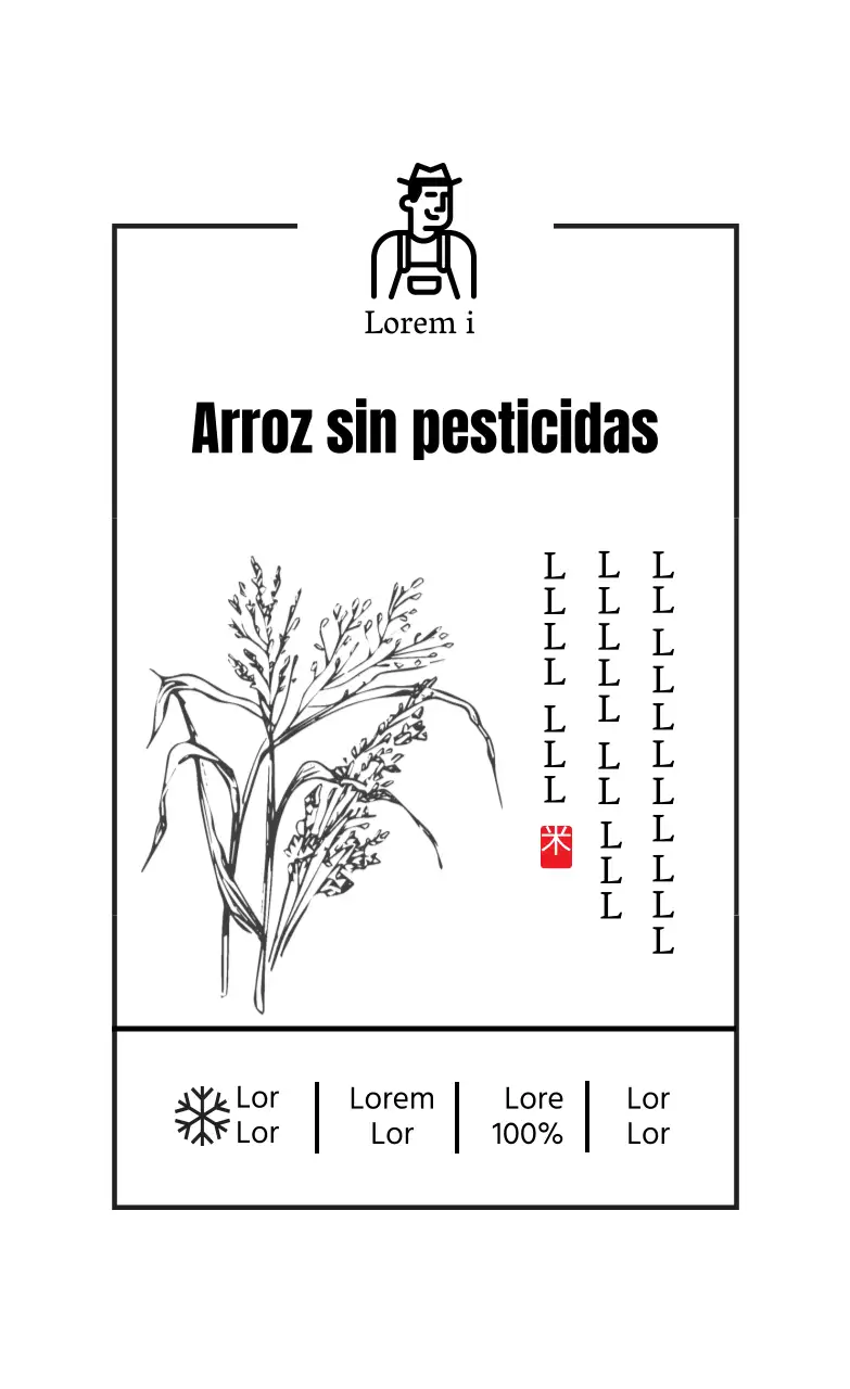 Etiqueta de producto blanca, tradicional y sencilla