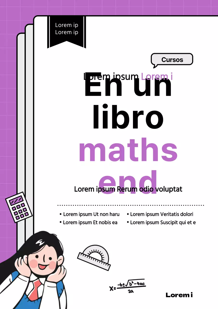 Púrpura, bonita ilustración de la portada de un libro de preguntas especiales