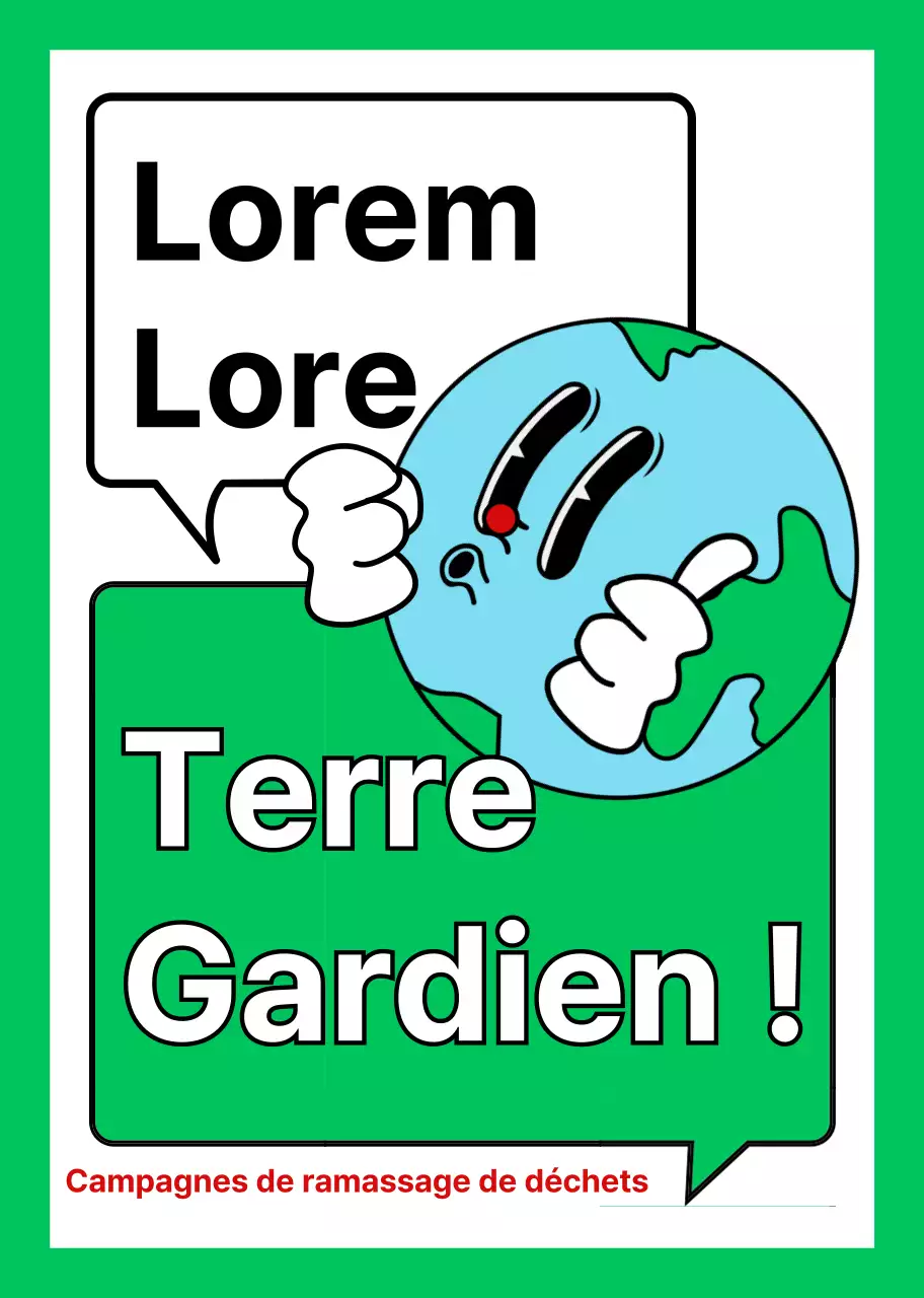 Promouvoir une campagne environnementale avec une jolie illustration verte et blanche de la Terre