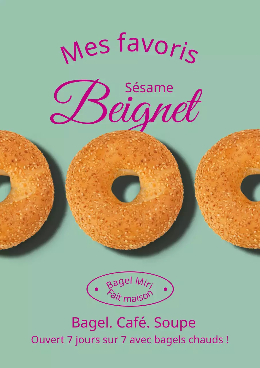 Affiche de café couleur menthe