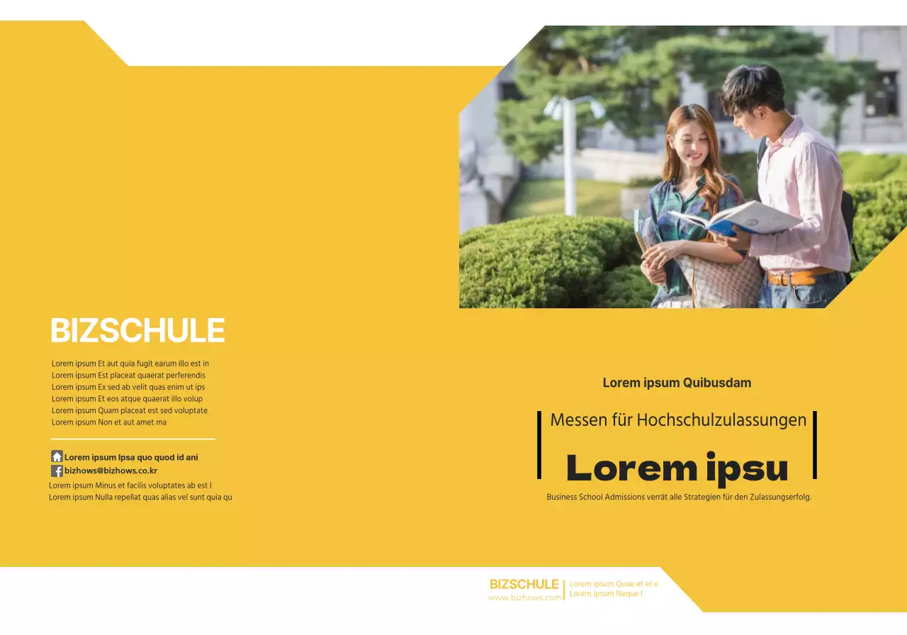 Gelb-schwarze Universitäts-Informationsveranstaltung Schule