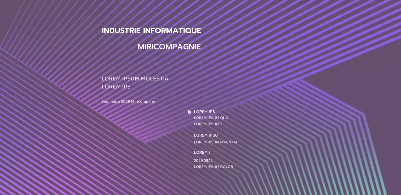 Séminaire d'affaires avec dégradé graphique violet et noir