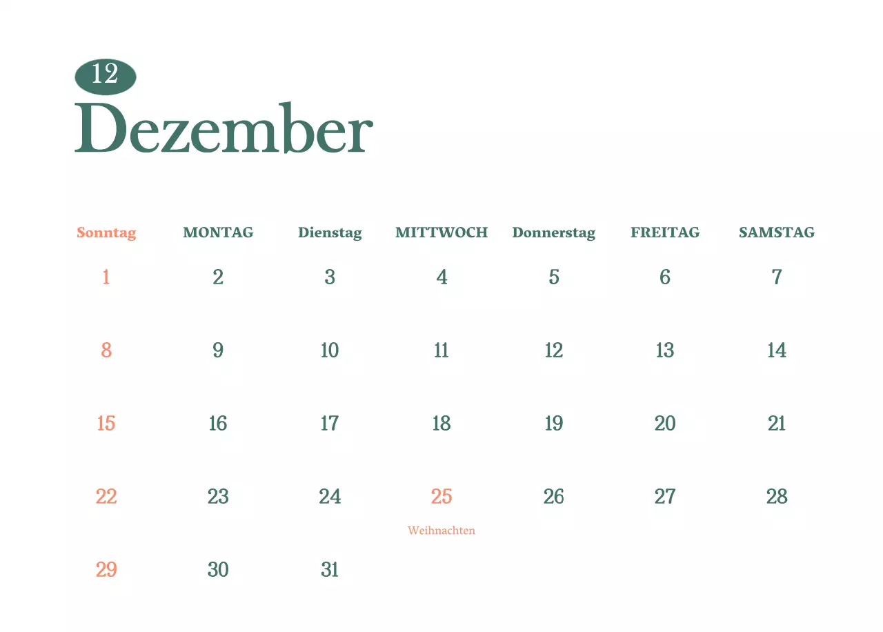 Cafe-Kalender mit Empfehlungen für das Getränk des Monats