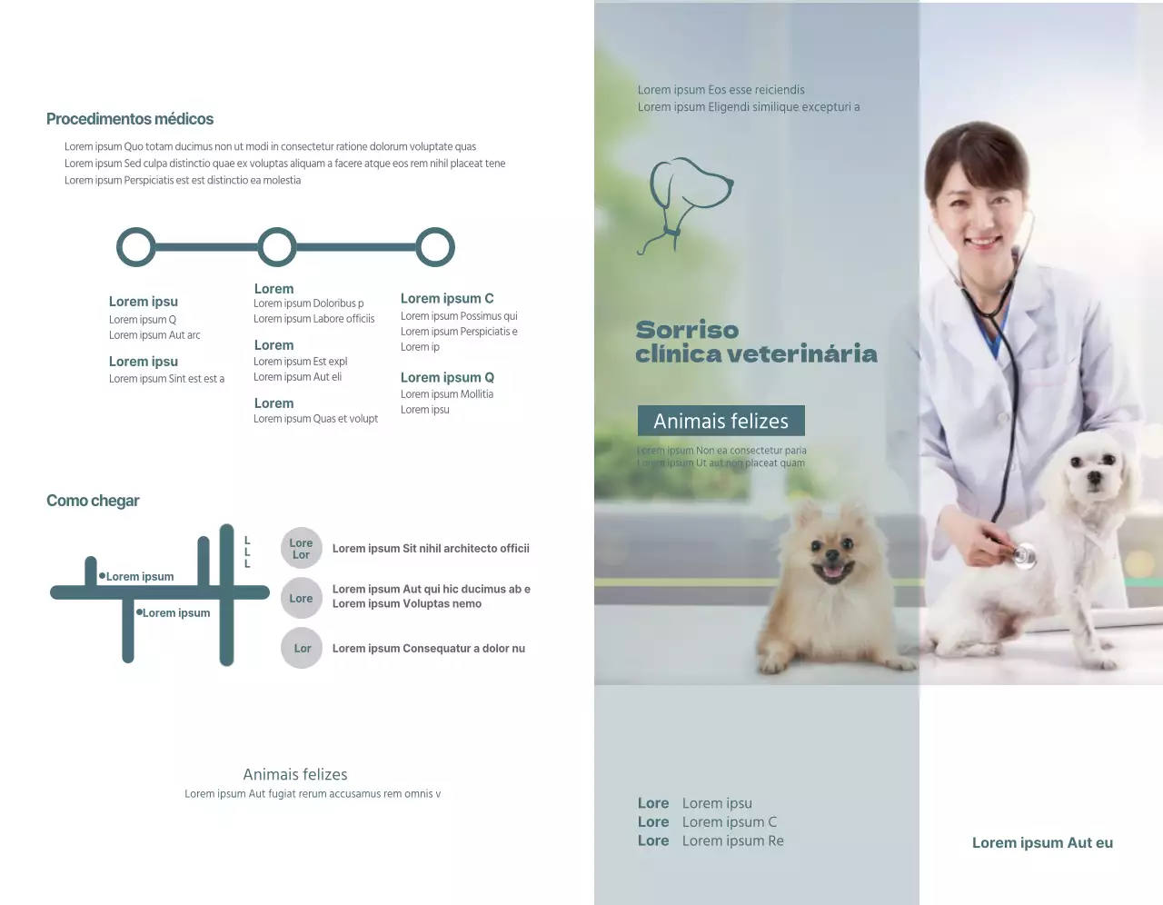 Conceito de horário de clínica veterinária turquesa