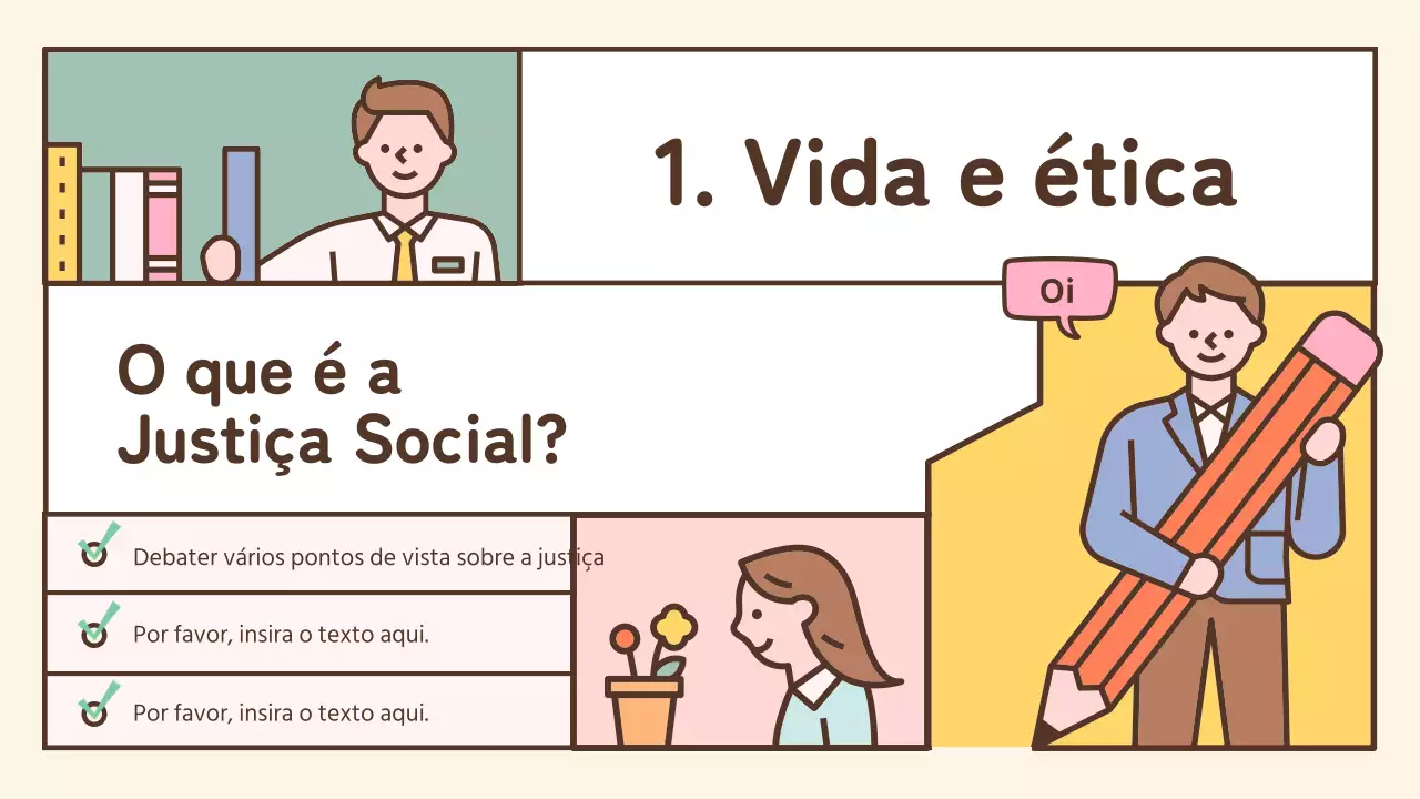 Lições de vida e de ética em castanho e pastel