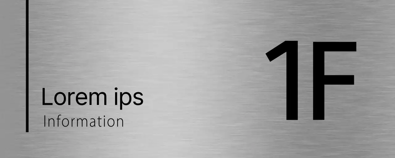 Signalétique simple avec le nom de l'étage de l'école en noir et des lignes.