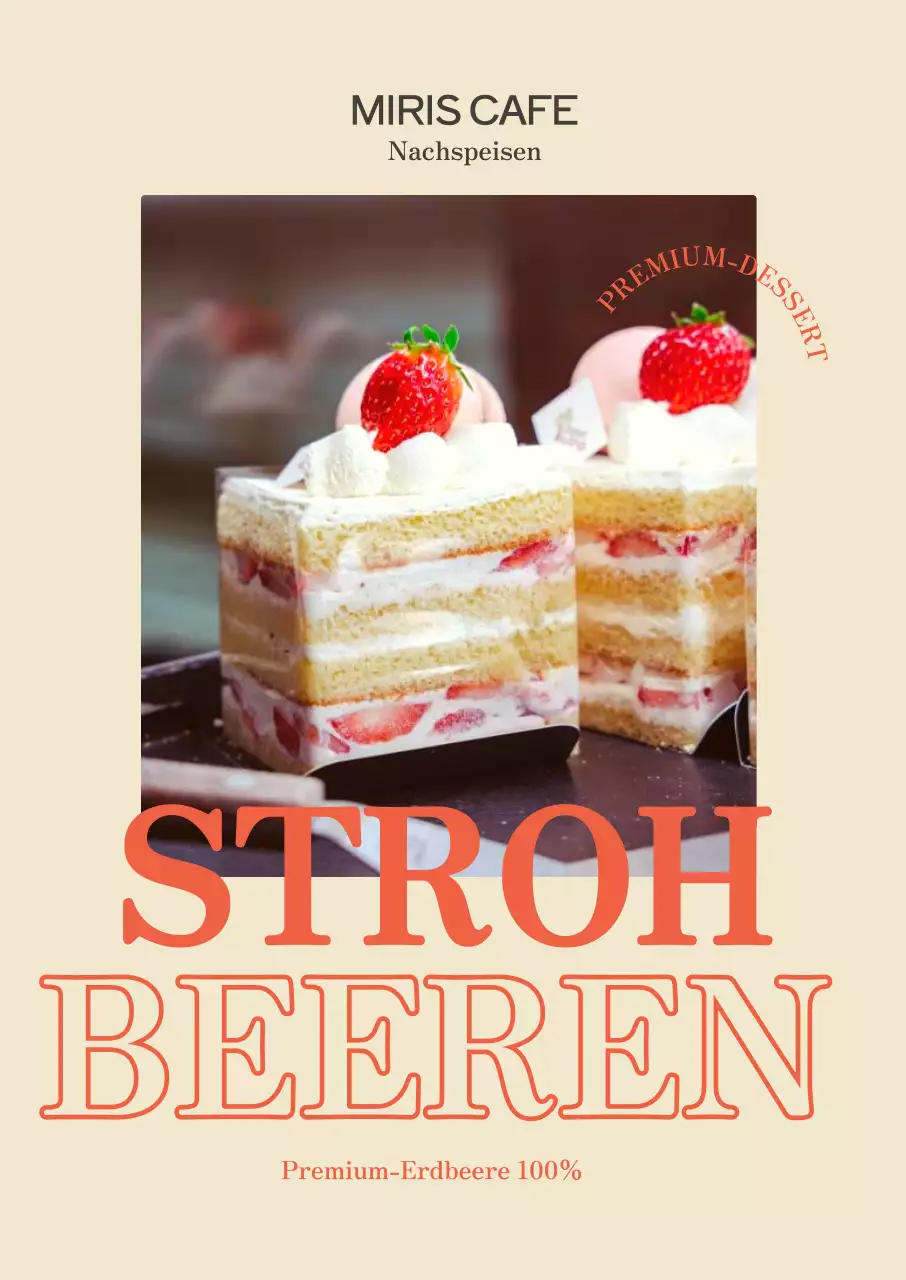 Cafe-Werbematerial mit hellgelbem Hintergrund