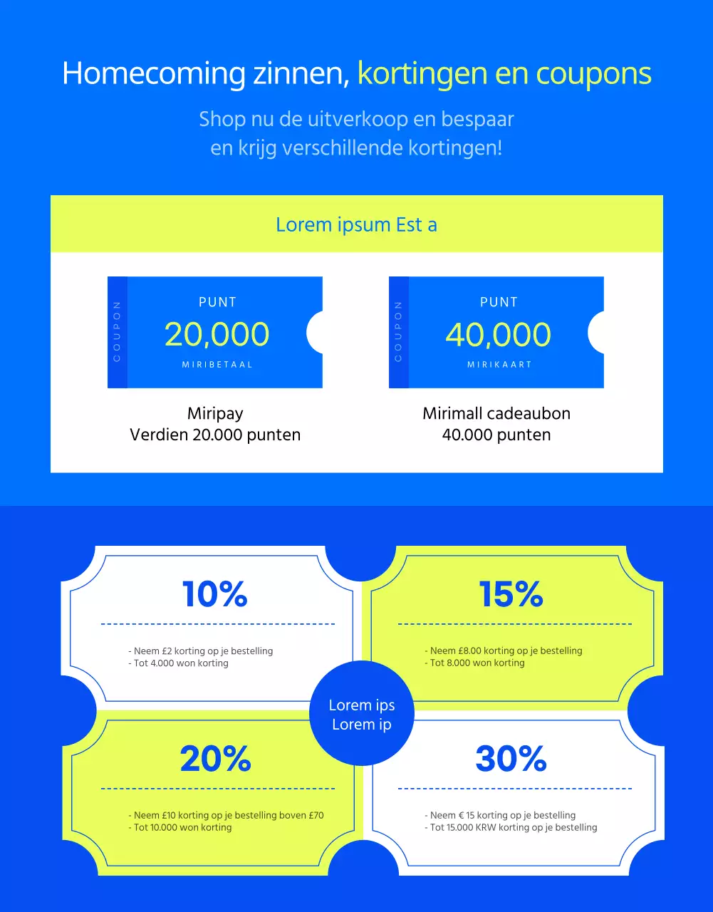 Zomertoestellen in de uitverkoop in lichtblauw en chartreuse