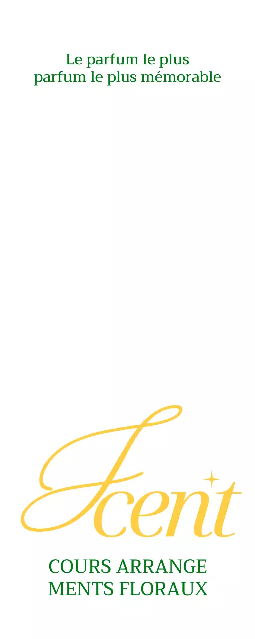 Promotion simple d'un magasin de fleurs avec un texte vert et jaune