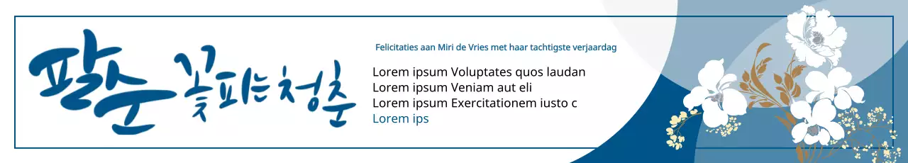 Een stijlvolle verjaardag van een tachtigjarige met een blauwe achtergrond