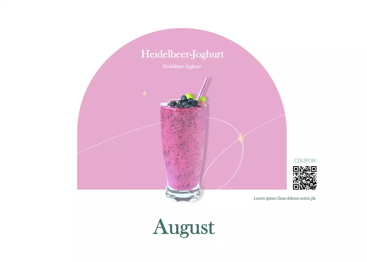 Cafe-Kalender mit Empfehlungen für das Getränk des Monats