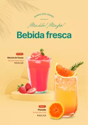 Promocionar una nueva carta de bebidas amarillas de verano