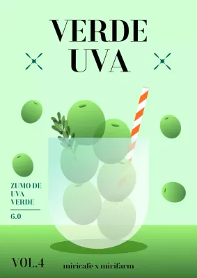 Promover el zumo de uva verde en un degradado circular de color verde claro