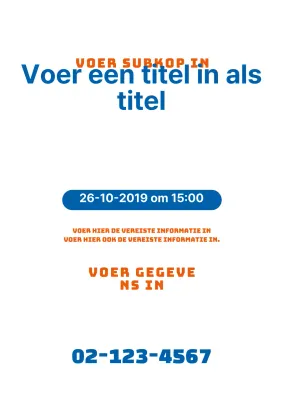 Een eenvoudig promotiestuk met blauwe tekst