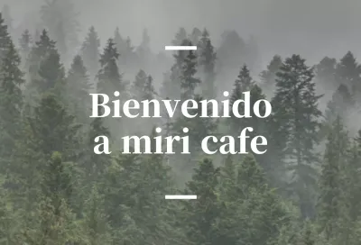 Café balsa en inglés con rótulo sentimental en el que aparece una foto de un bosque.
