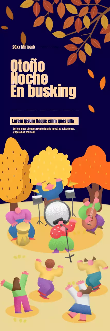 Promocione su evento musical con un telón de fondo otoñal