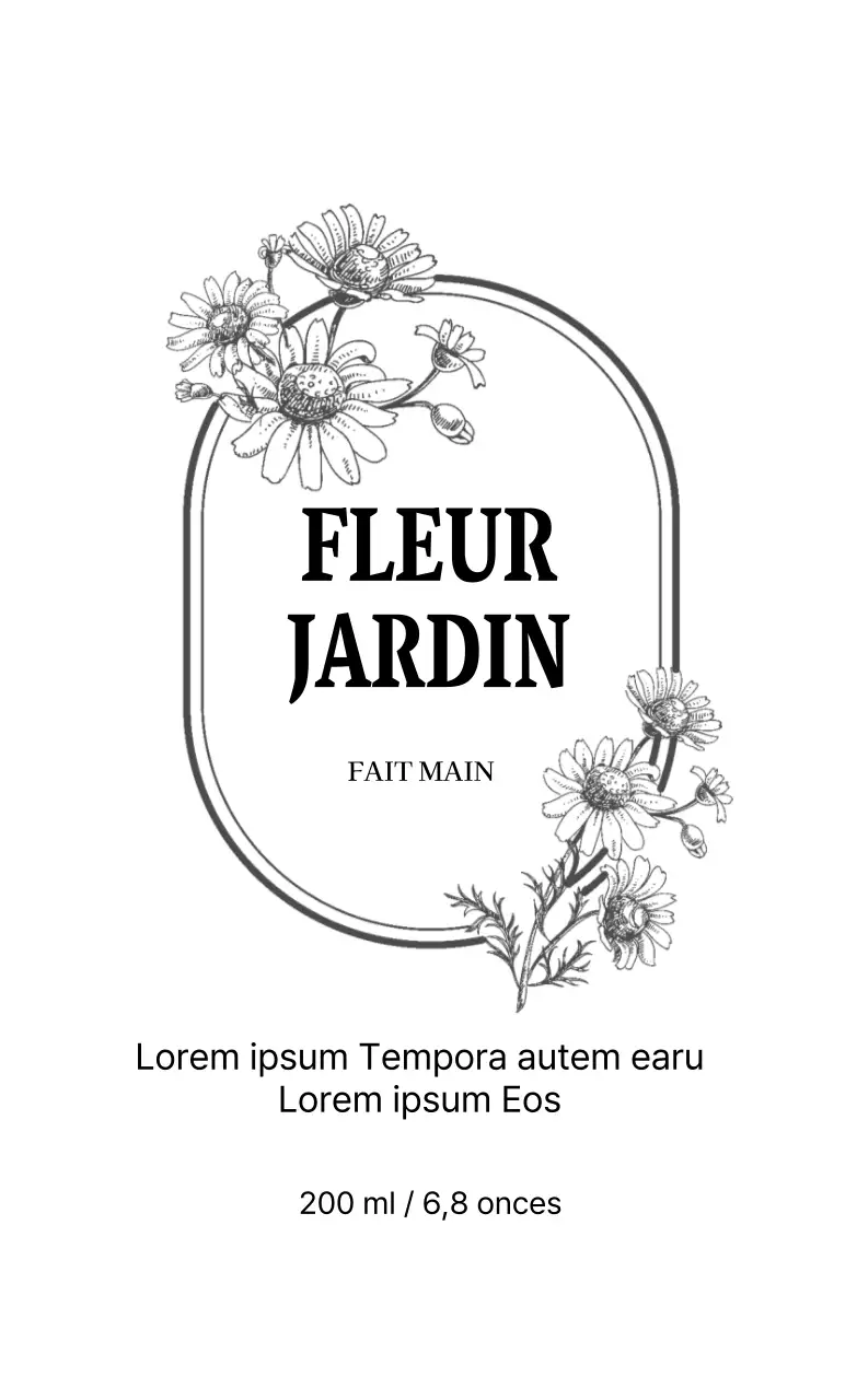 Illustration en blanc d'une étiquette d'emballage de produit de beauté propre