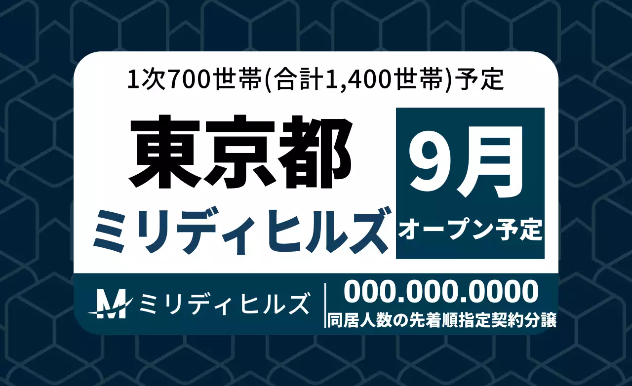 幾何学模様を背景にしたマンション、ビル分譲促進用ホットパックのデザイン