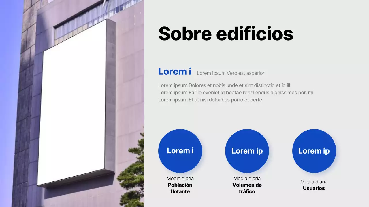 Propuesta de soportes publicitarios sencillos en azul claro y azul