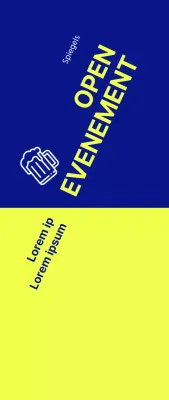 Een tekstgestuurd Hope Open-evenement met een sterk geelblauw contrast