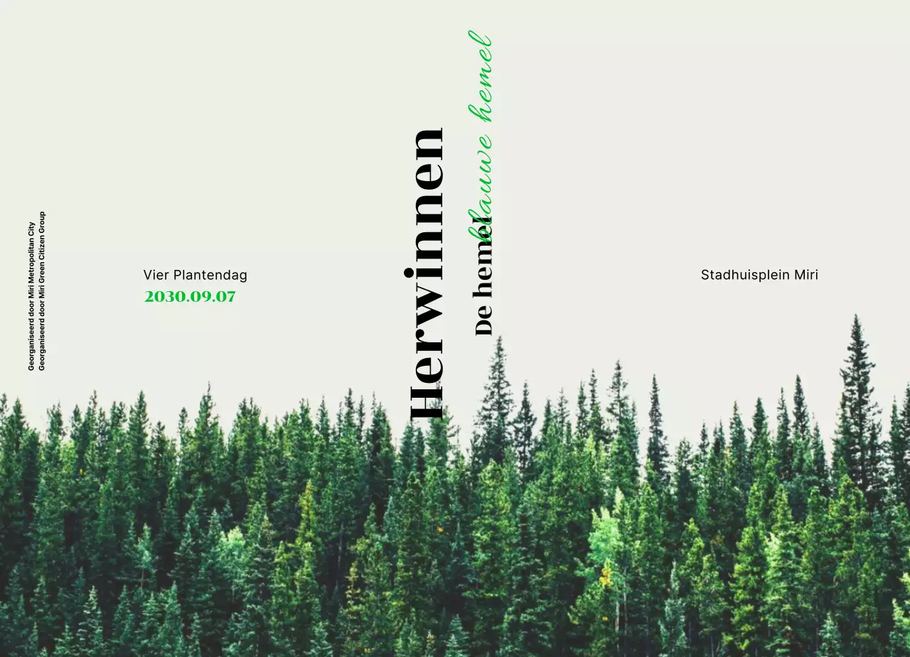 Een eenvoudige viering van Arbor Day in beige en groen